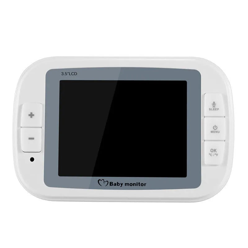 White 3.5 inch digital wireless baby monitor with UFO-style camera for nursery night vision monitoring