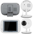 White 3.5 inch digital wireless baby monitor with UFO-style camera for nursery night vision monitoring