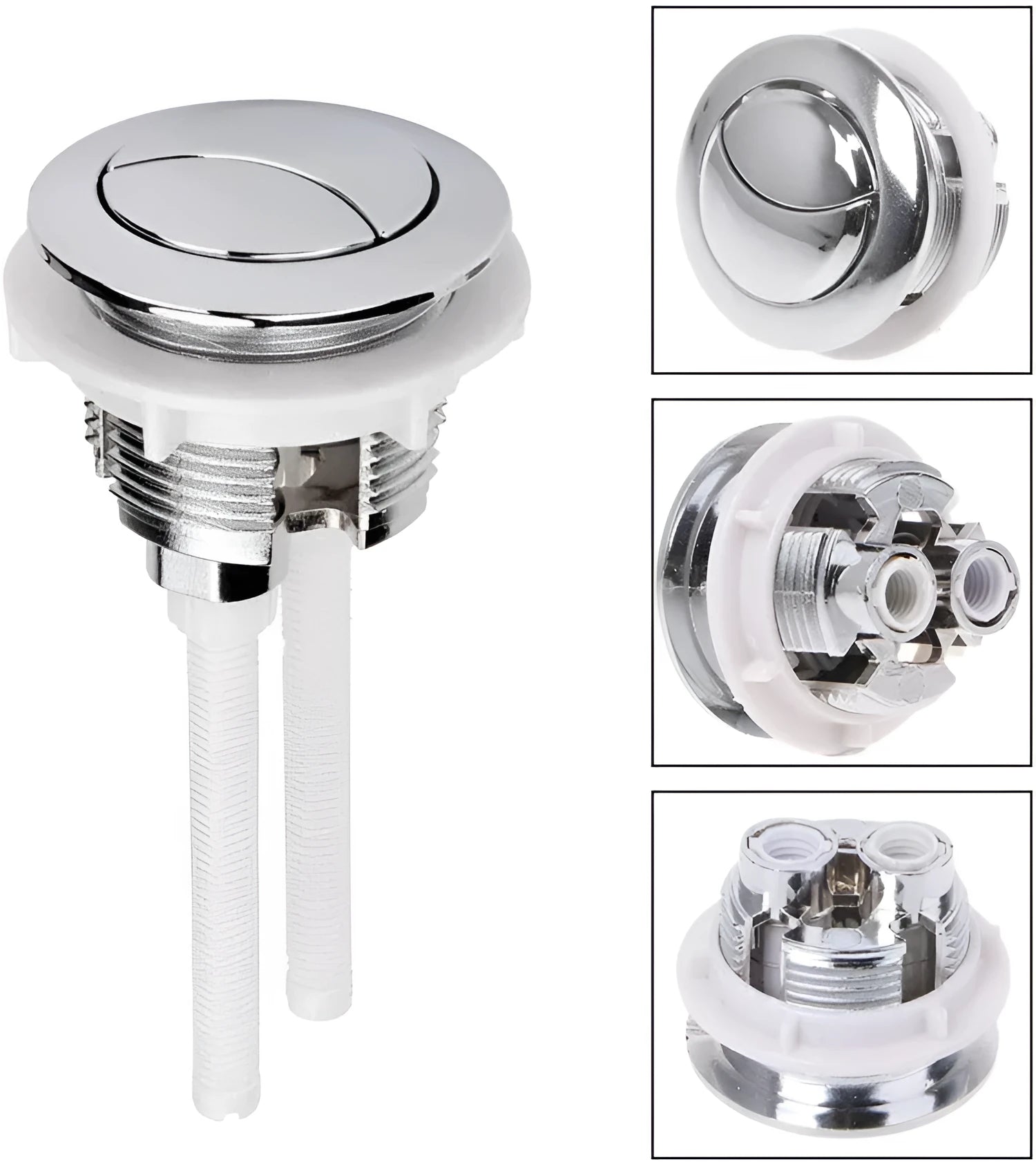 38mm round white ABS plastic dual-button toilet flush control accessory