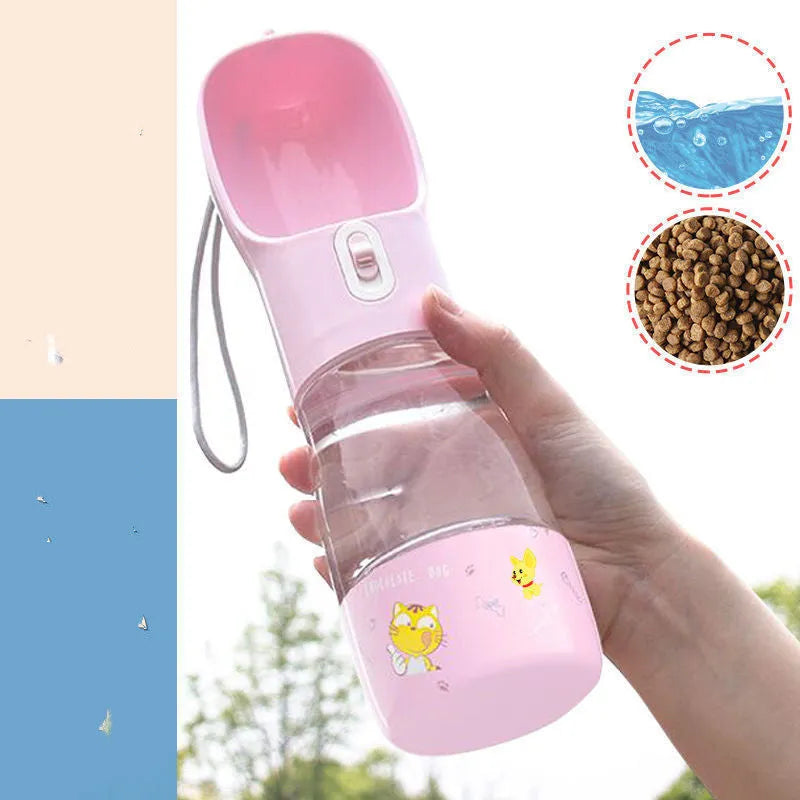 Pet Bottle Walking The Dog Out Kettle Dog Waterer portable water dispenser for dogs in blue colour