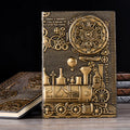 European relief retro notepad diary with embossed design showing three metallic colour options
