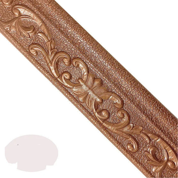 Self-adhesive decorative skirting border with grid pattern in medium size for living room wall protection