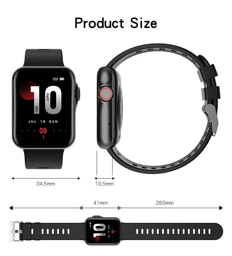D06 colour screen smart watch with liquid silicone strap showing split screen display on wrist