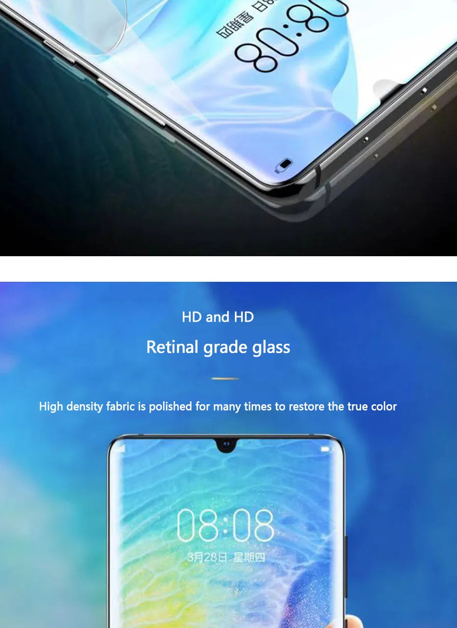 Three-pack hydrogel screen protector for Huawei P30 Pro, P20, P10, Mate 20, and Honor 10 Lite models