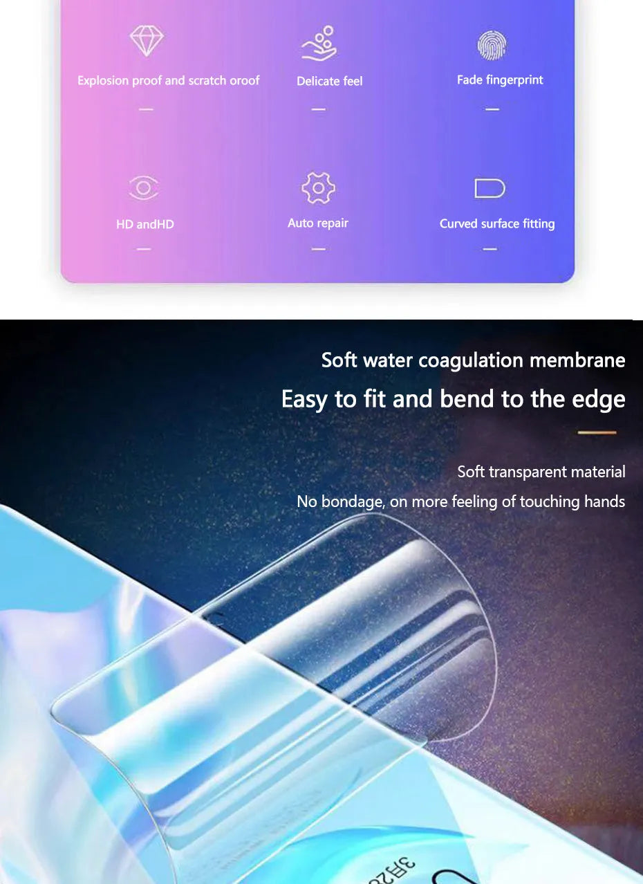 Three-pack hydrogel screen protector for Huawei P30 Pro, P20, P10, Mate 20, and Honor 10 Lite models