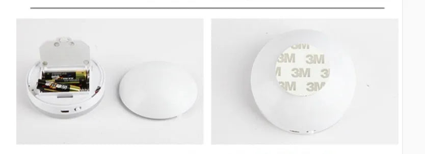 Wireless body sensing LED lights for automatic night-time illumination in home hallways and cabinets