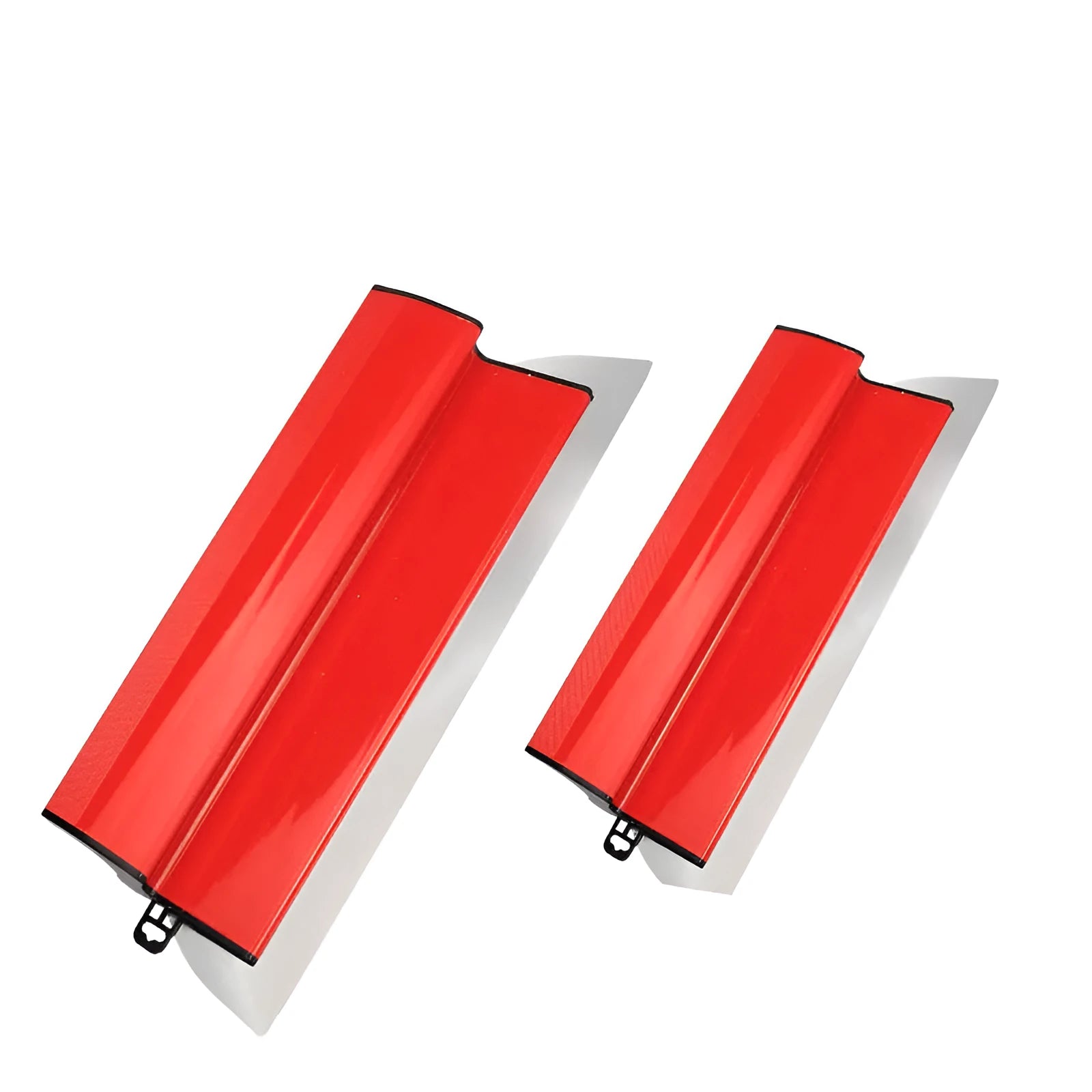 Red 40cm leveling scraper with steel blade for putty application and wallpaper work