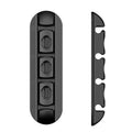 Black soft plastic desktop charging base stand with magnetic data cable organiser