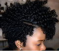 Small curly explosive African wig in black sending net with Qi bangs, 25cm length