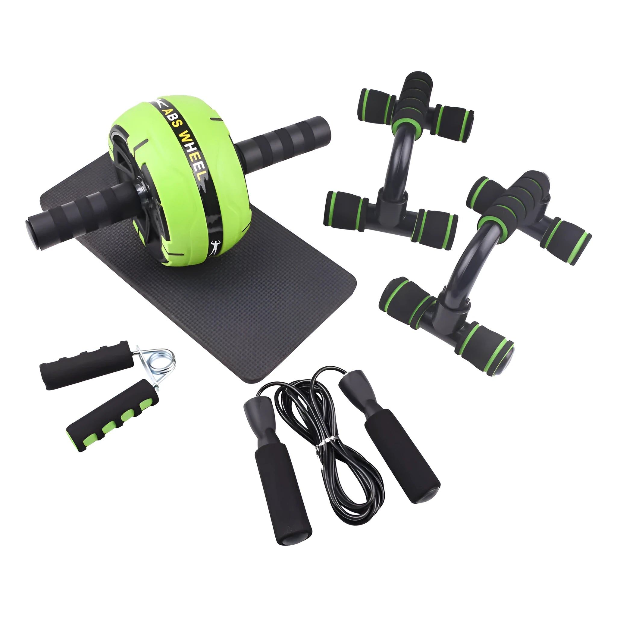 Resistance bands push-up bar set with abdominal fitness machine in choice of colours