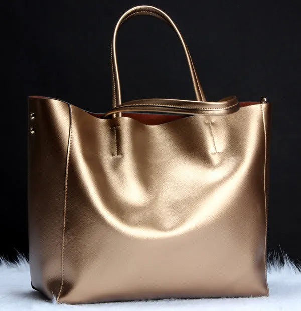 Genuine cowhide leather women's shoulder bag with detachable strap in six colour options