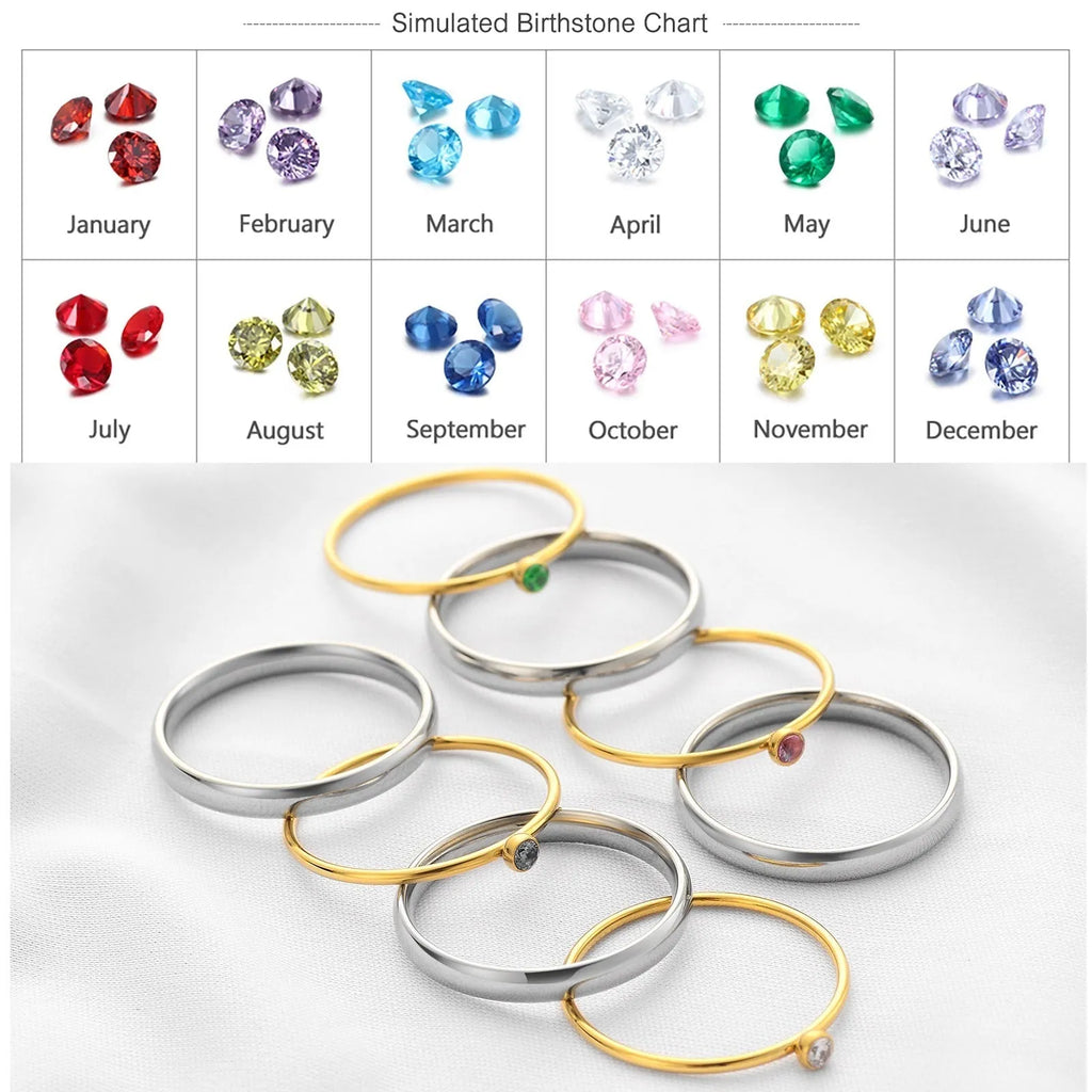 December birthstone engraved geometric ring in titanium steel showing superimposed design