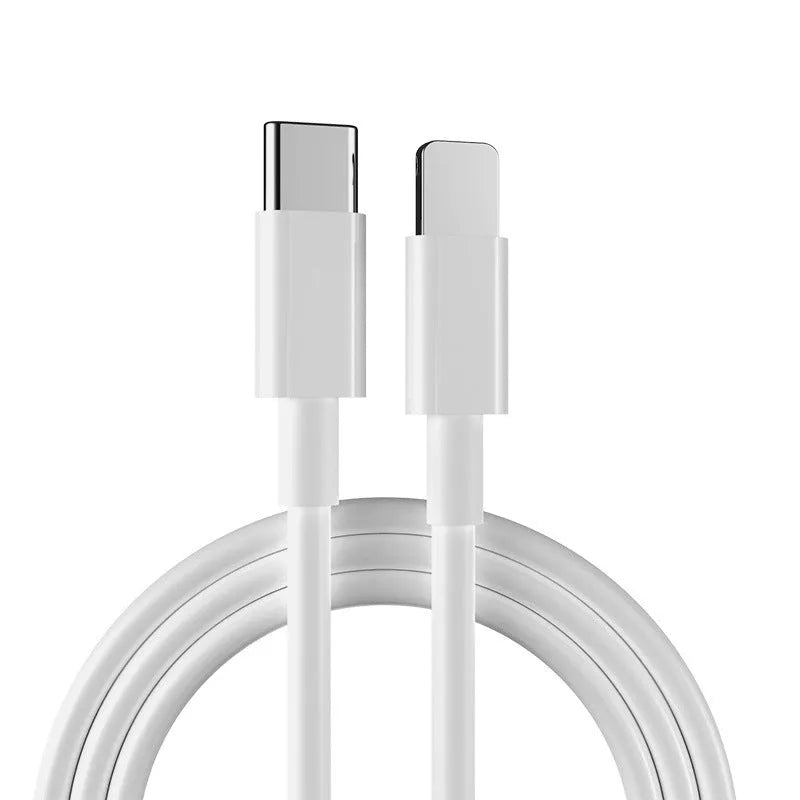 White 20W USB-C PD fast charger with 1m cable for iPhone and iPad
