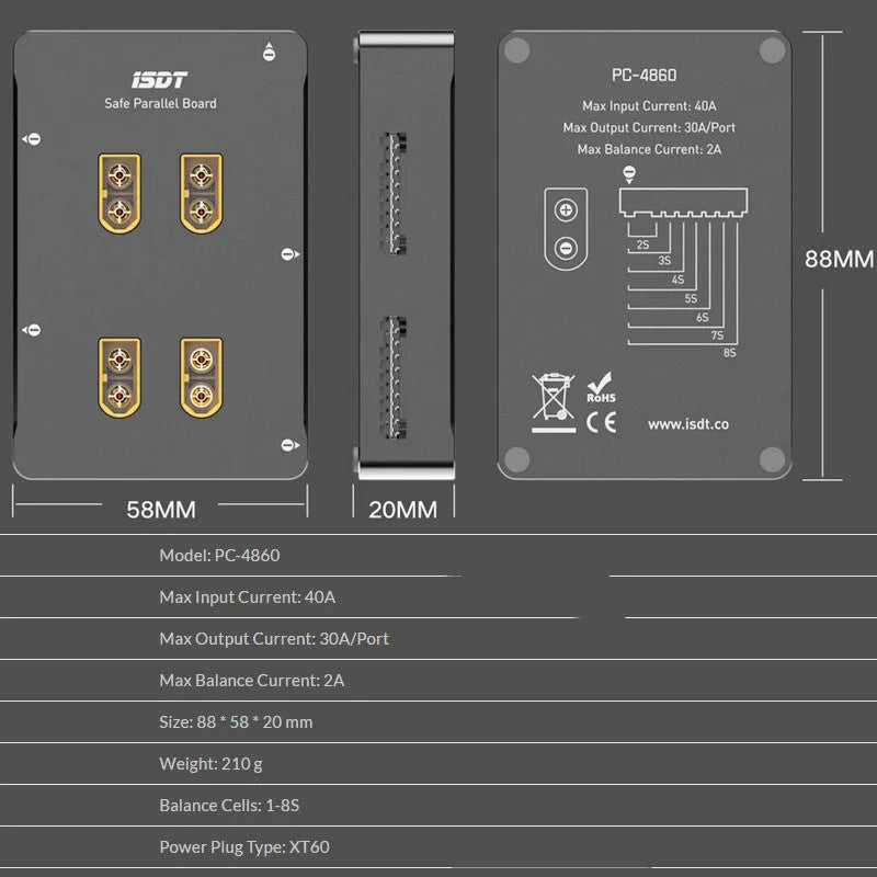 Grey parallel charging board for Astor electric toy aircraft battery charging