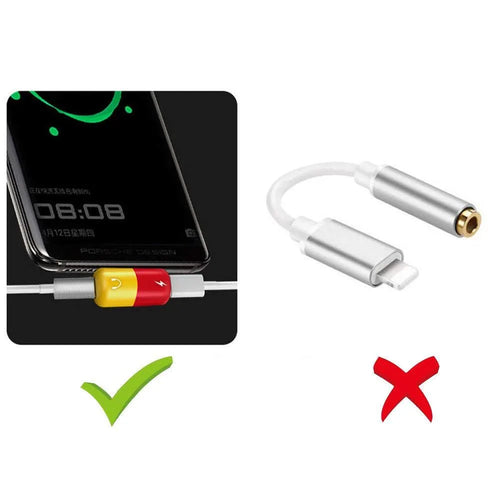 Blue Huawei Honor smartphone charging audio adapter with USB-C and 3.5mm ports