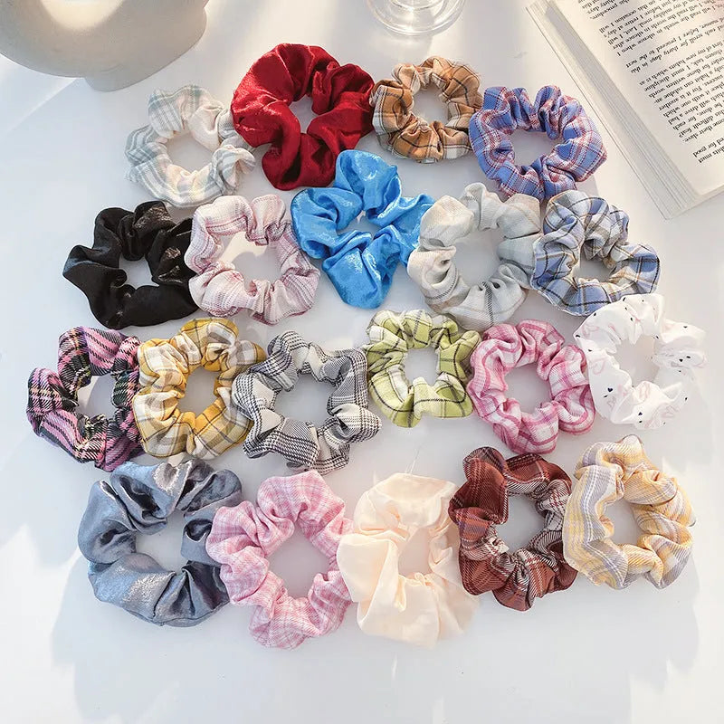 Children's hair accessories set with small intestine rings and large intestine ropes in autumn colours