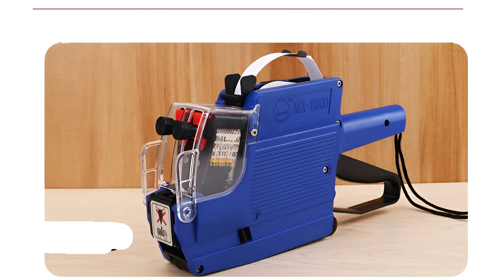 Manual price coding machine for supermarkets with bidirectional printing in blue, red, or yellow colours
