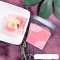 Pink self-adhesive plastic packaging bags for handmade soap with resealable strip