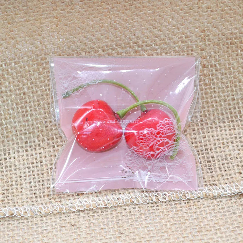 Pink self-adhesive plastic packaging bags for handmade soap with resealable strip
