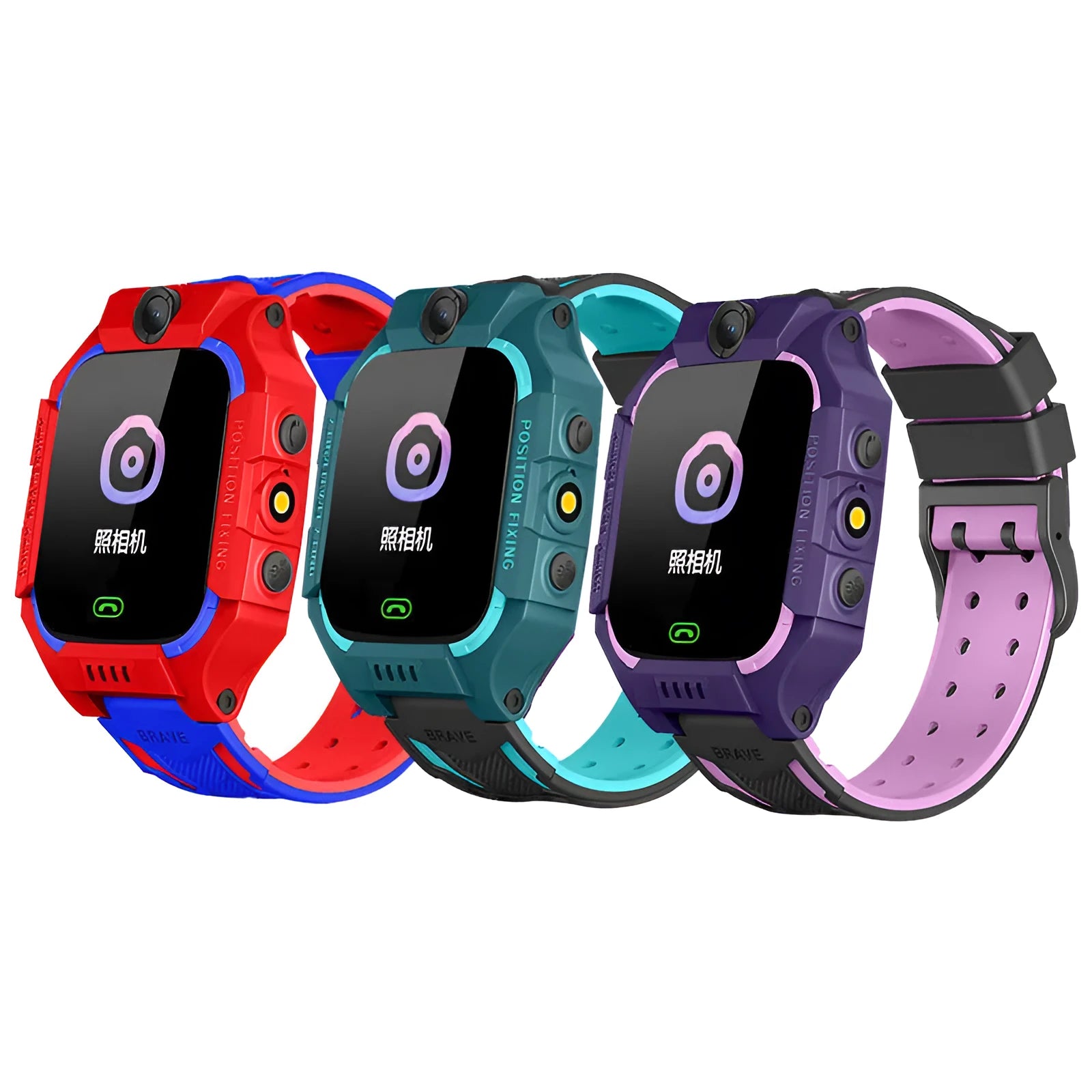 Z6 Q19 children's smart phone watch in green, purple, or red colour with 1.44-inch touch screen.
