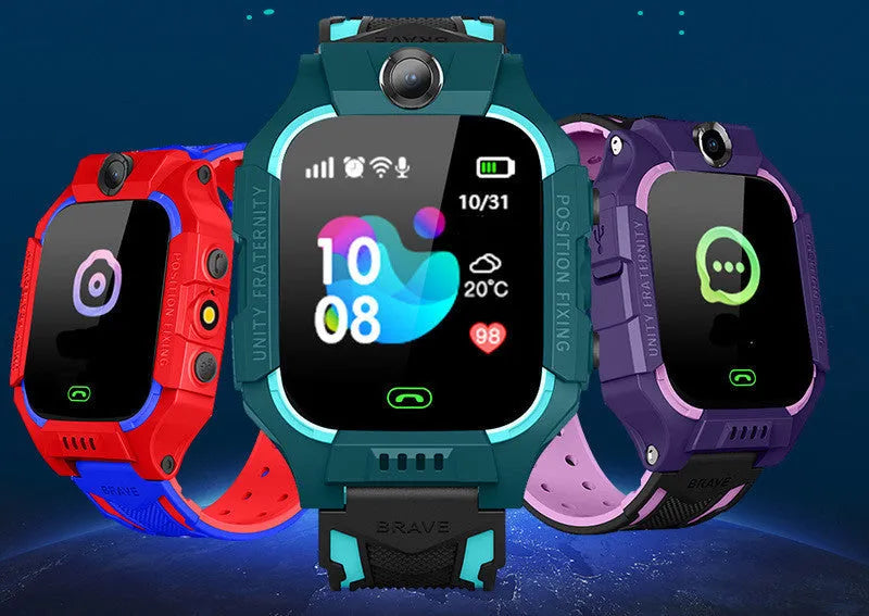 Z6 Q19 children's smart phone watch in green, purple, or red colour with 1.44-inch touch screen.