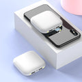 Mini 20000mAh power bank with LED flashlight in compact 82mm square design