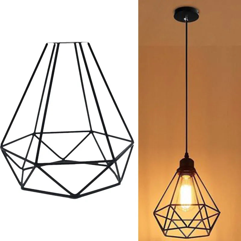 Black Nordic retro iron chandelier with retractable hanging mechanism