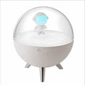 USB-powered cartoon-style LED night light in modern white or blue colour with button switch