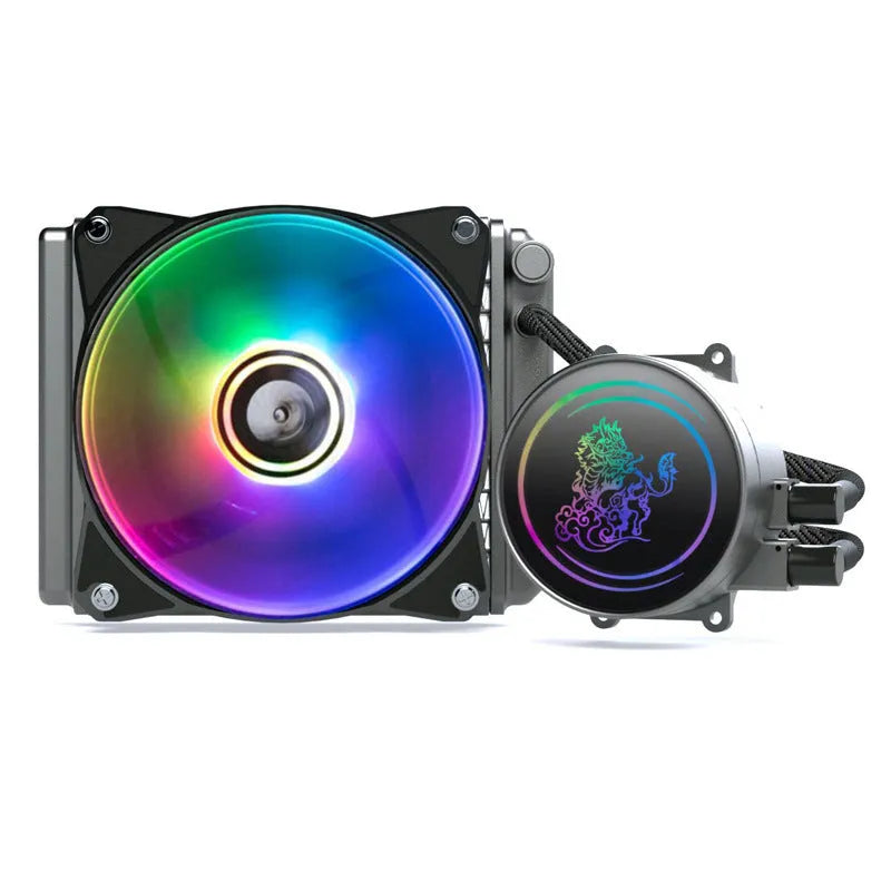 Kirin 240 CPU water cooling radiator with colourful ARGB lighting on 240mm copper-aluminum radiator