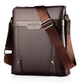Men's medium shoulder bag in PU leather with square design and zipper opening