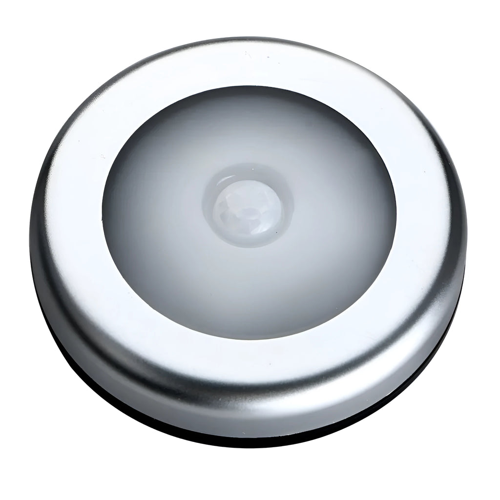 Silver square wireless motion sensor LED night light