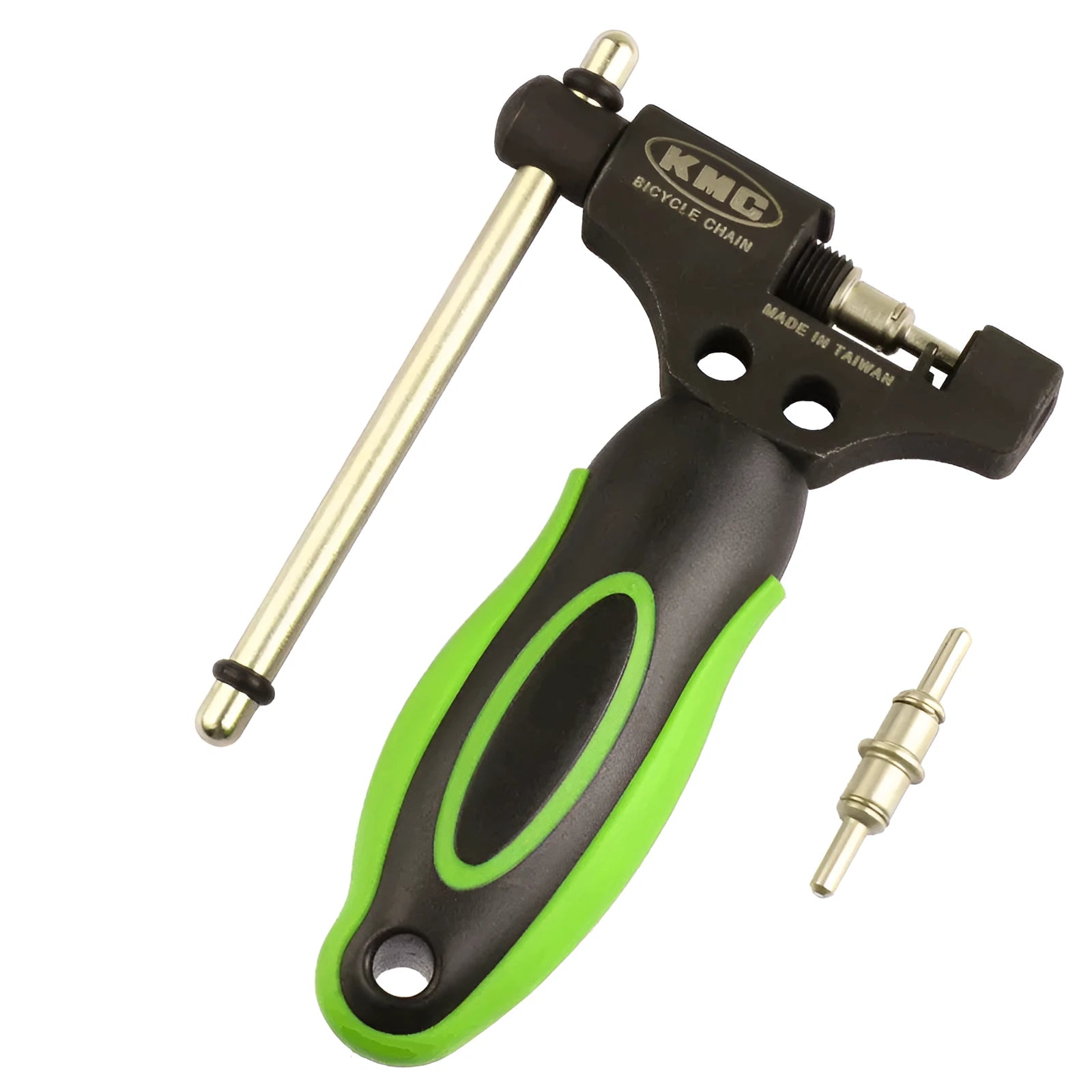 Green steel bicycle chain cutter with double shaft device and a separate chain driver tool