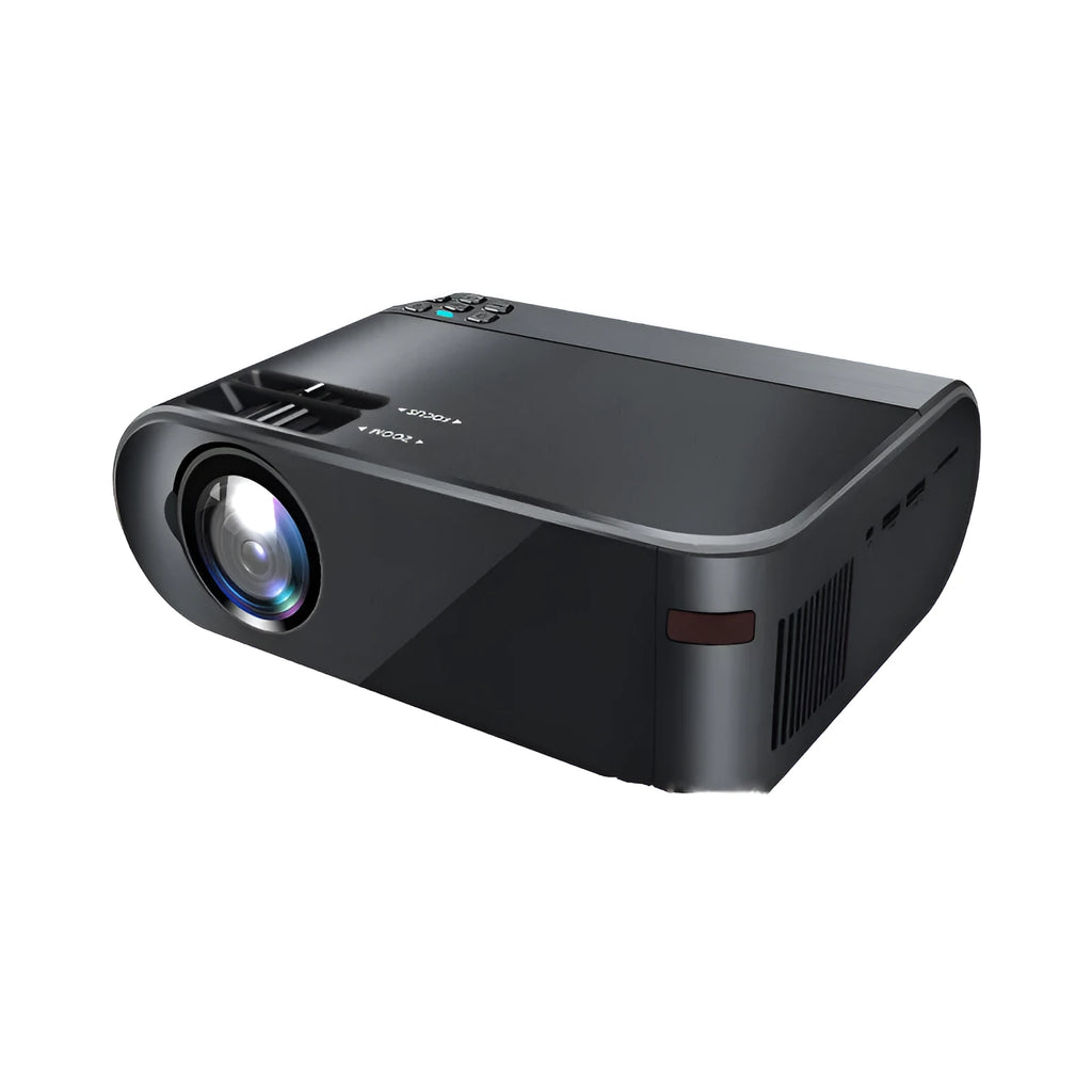 Portable Android WiFi projector unit with lens for wireless same-screen projection and AI voice control