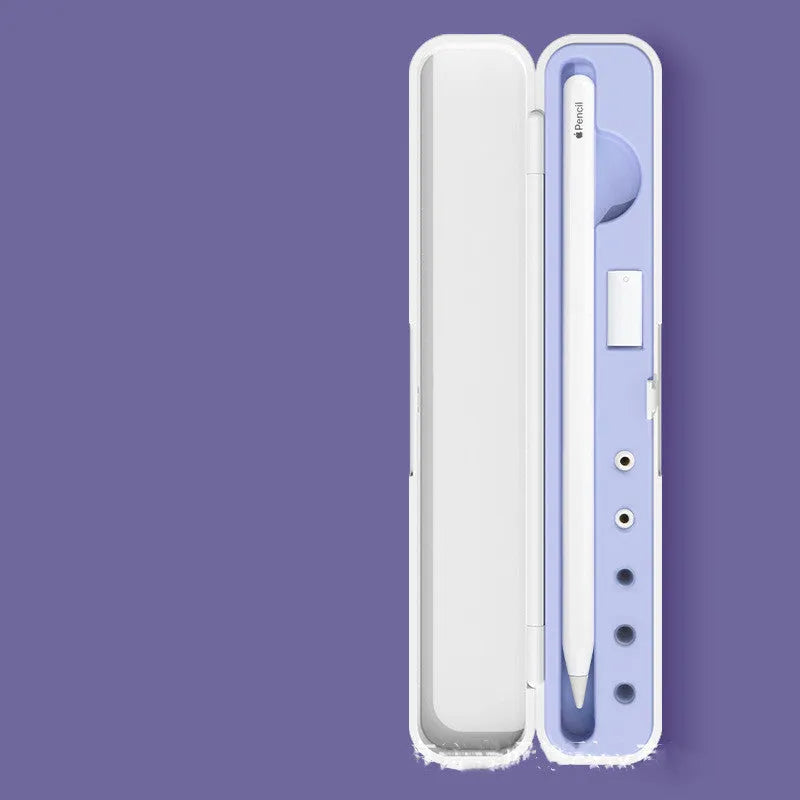 Hard cover storage case for Apple Pencil with pen adapter compartment in multiple colour options