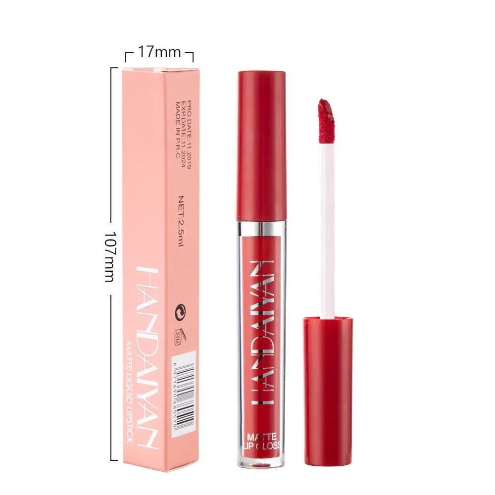 HANDAIYAN matte non-stick cup liquid lipstick tube in one of 13 colour styles, 2.5ml size.