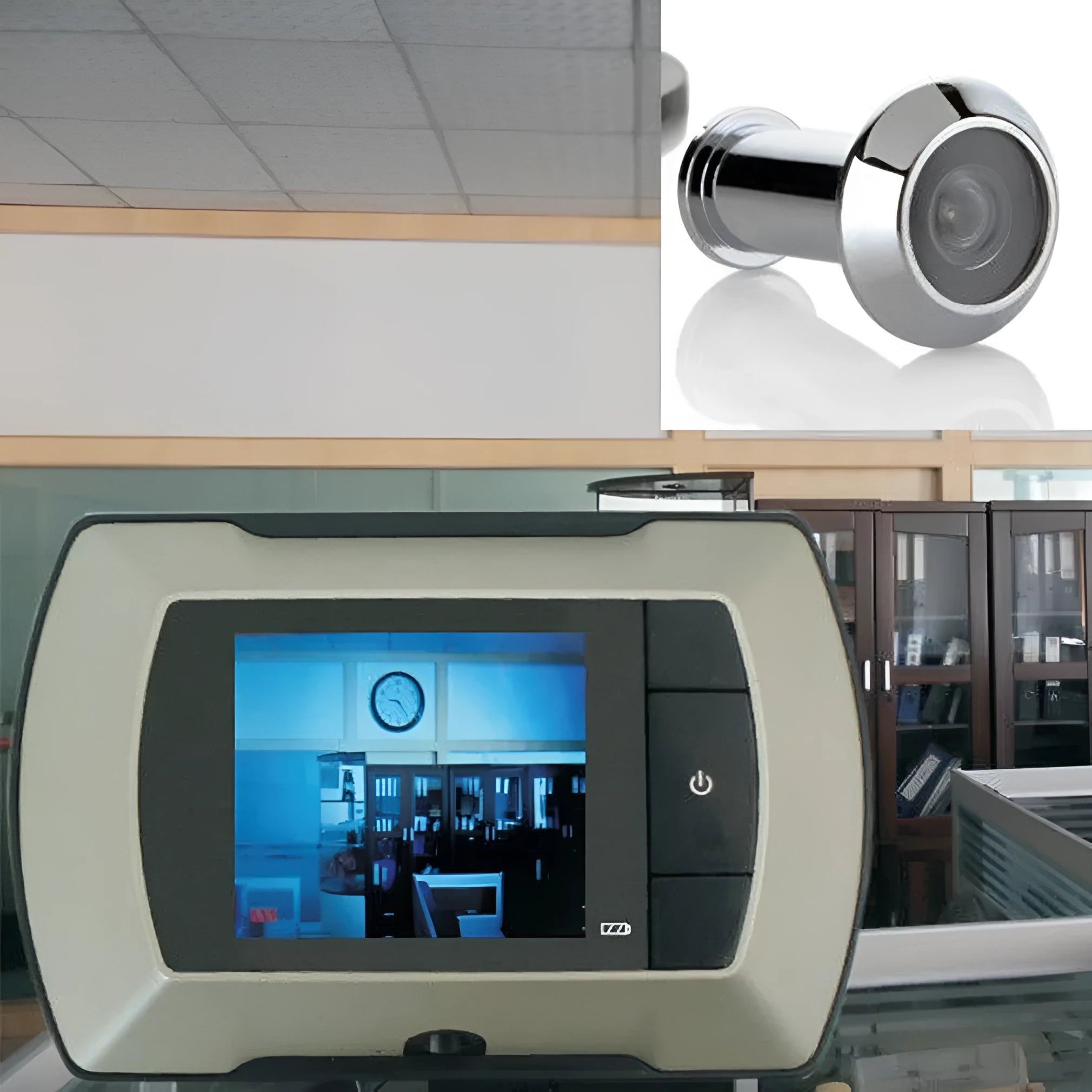 LCD visual monitor door peephole system with wireless camera for home security