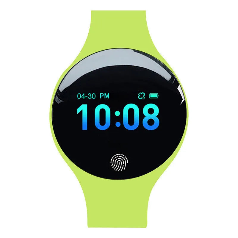 Bluetooth smart watch with 37mm diameter face in black, blue, orange, green, or rose red colours