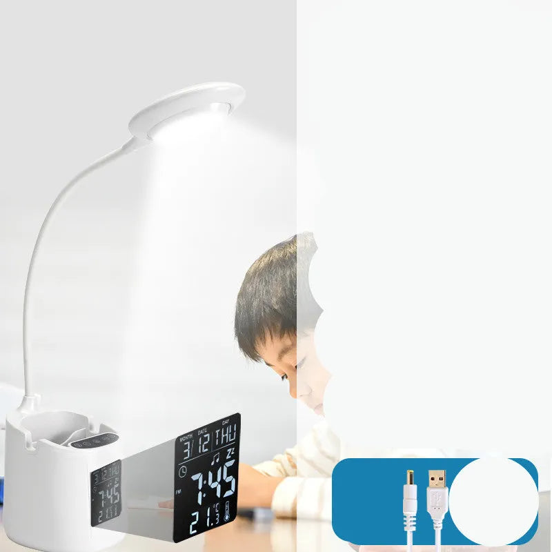 White USB powered desk lamp with touch switch for study eye protection