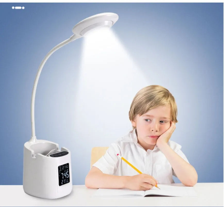 White USB powered desk lamp with touch switch for study eye protection