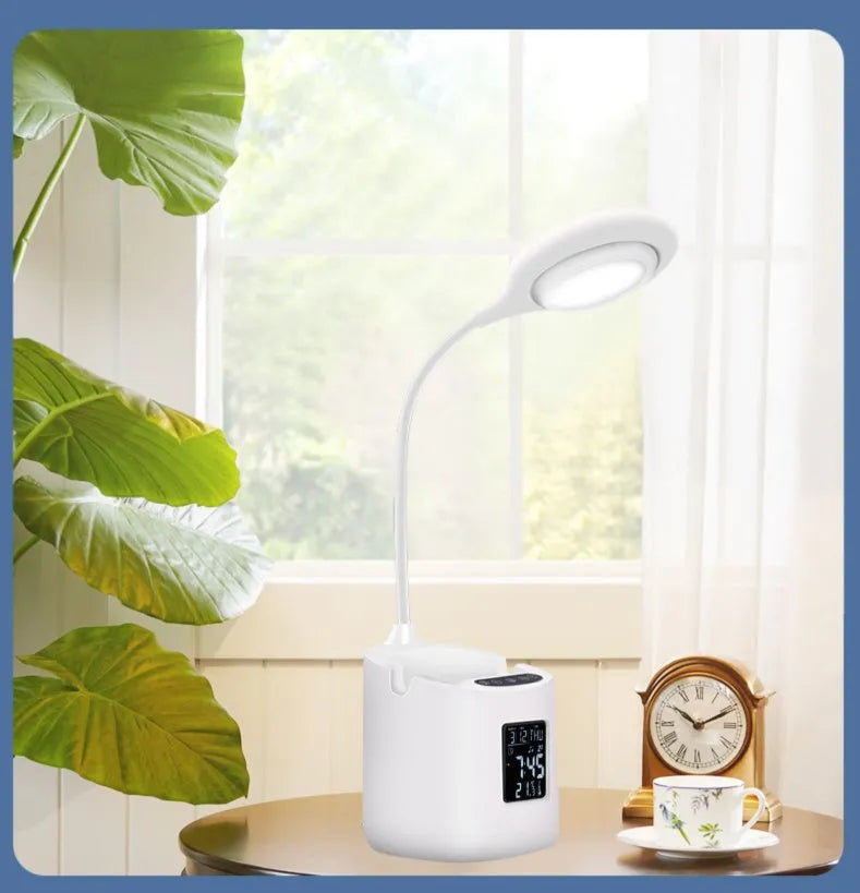 White USB powered desk lamp with touch switch for study eye protection