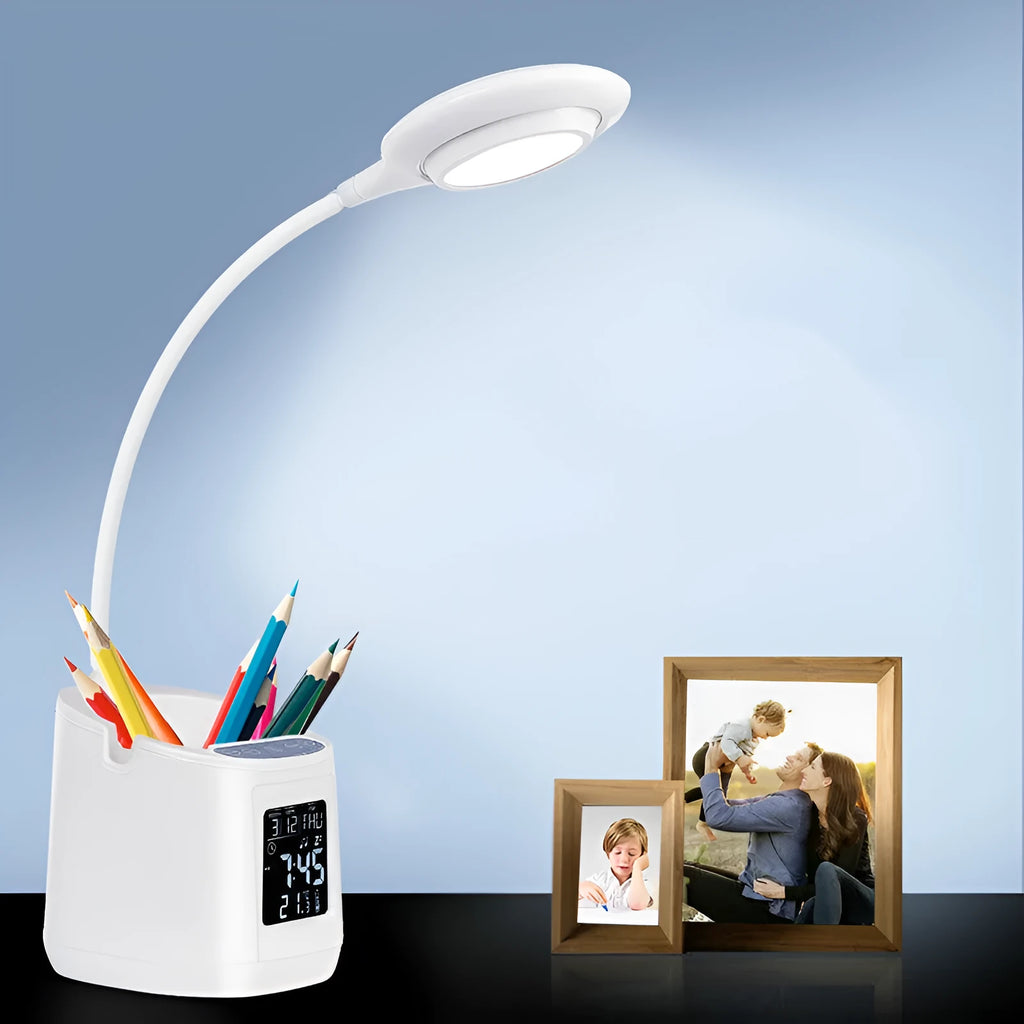 White USB powered desk lamp with touch switch for study eye protection