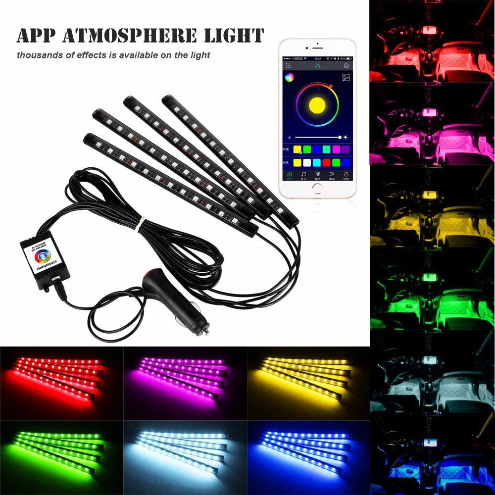 LED colourful car atmosphere light with app and voice control for GM models, 12V 3W