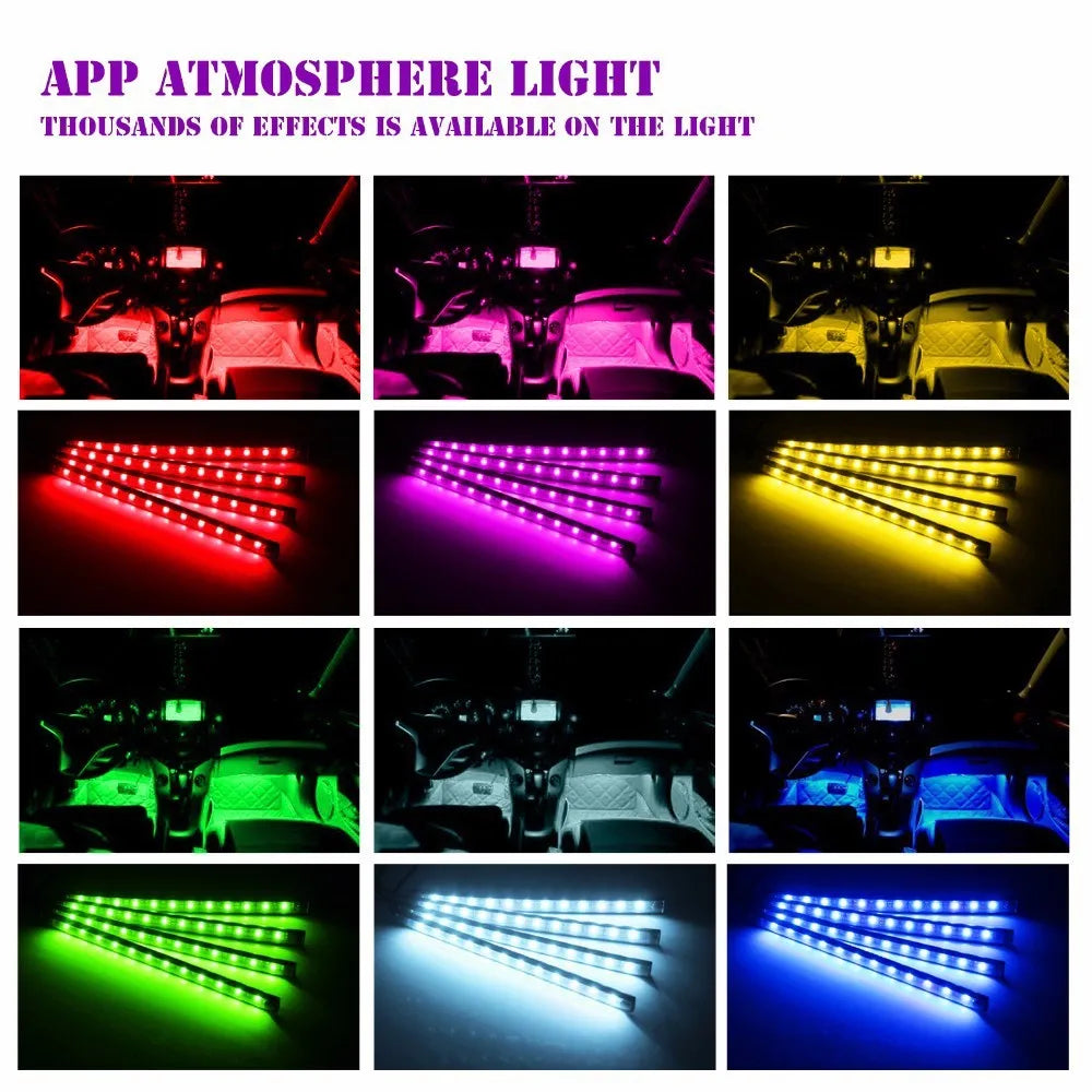 LED colourful car atmosphere light with app and voice control for GM models, 12V 3W