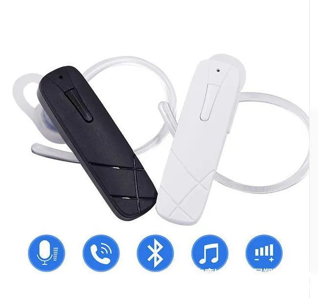 Mini black and white Bluetooth wireless earphone headset with earplug design