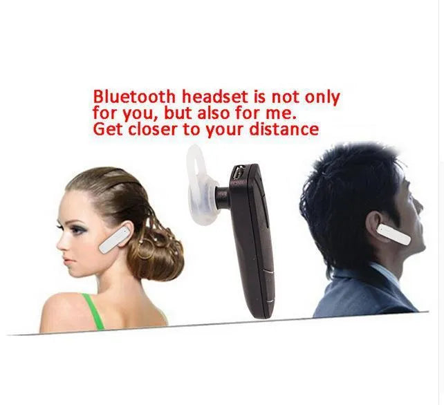 Mini black and white Bluetooth wireless earphone headset with earplug design