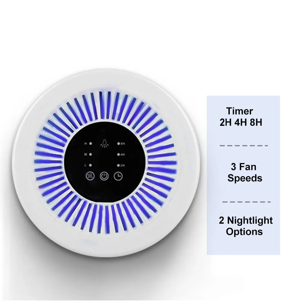 White indoor household air purifier unit for rooms up to 20 square metres.