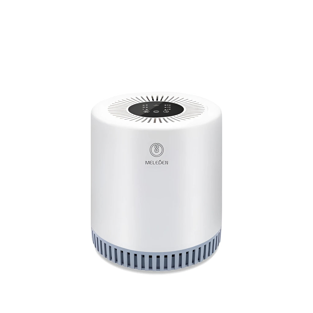 White indoor household air purifier unit for rooms up to 20 square metres.