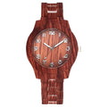 Wood grain retro couple quartz watch with silicone strap and 39mm case