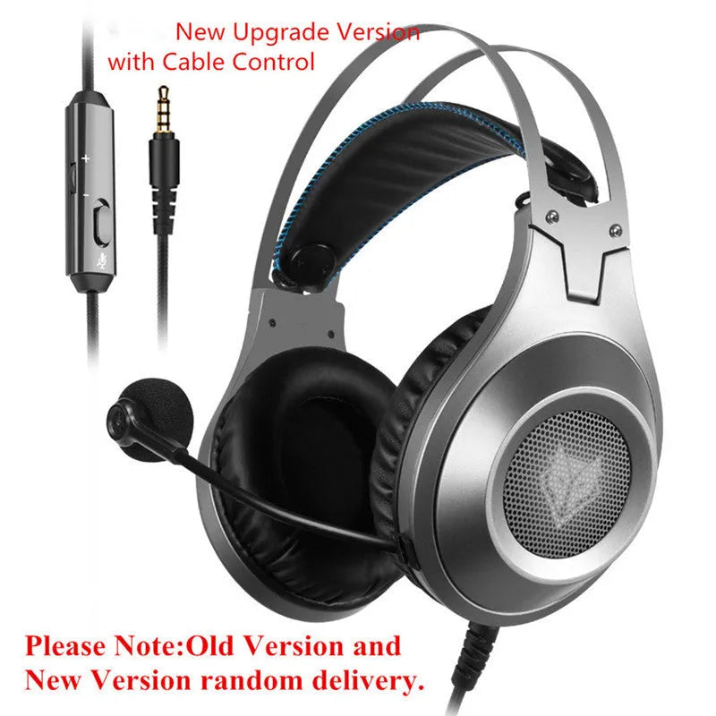 Black USB wired computer gaming headset with microphone and over-ear design