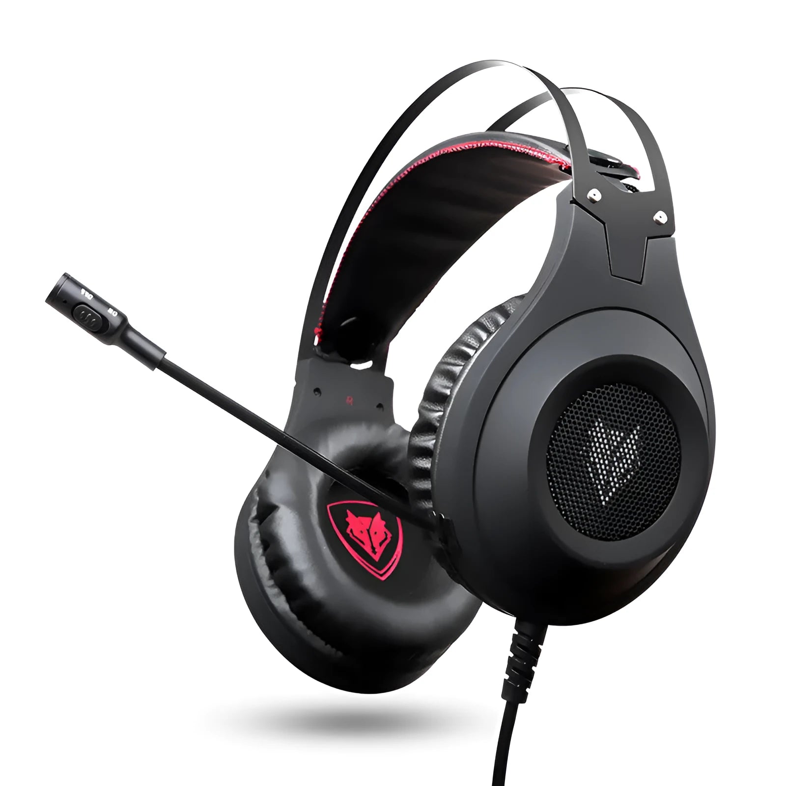 Black USB wired computer gaming headset with microphone and over-ear design